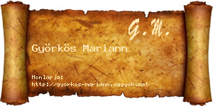 Györkös Mariann névjegykártya